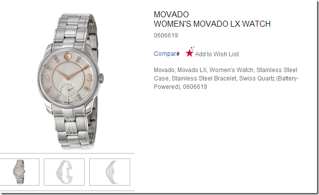 ashford 手表优惠 Movado Women's Movado LX Watch Model: 0606619 仅需$449