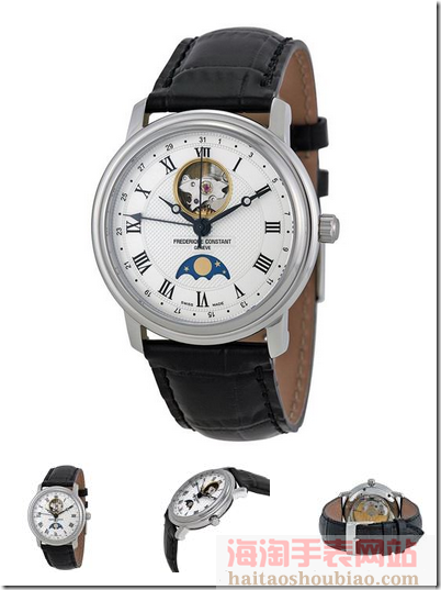 FREDERIQUE CONSTANT 康斯登 Classics 百年典雅系列 FC-335MC4P6 男款月相机械腕表$895